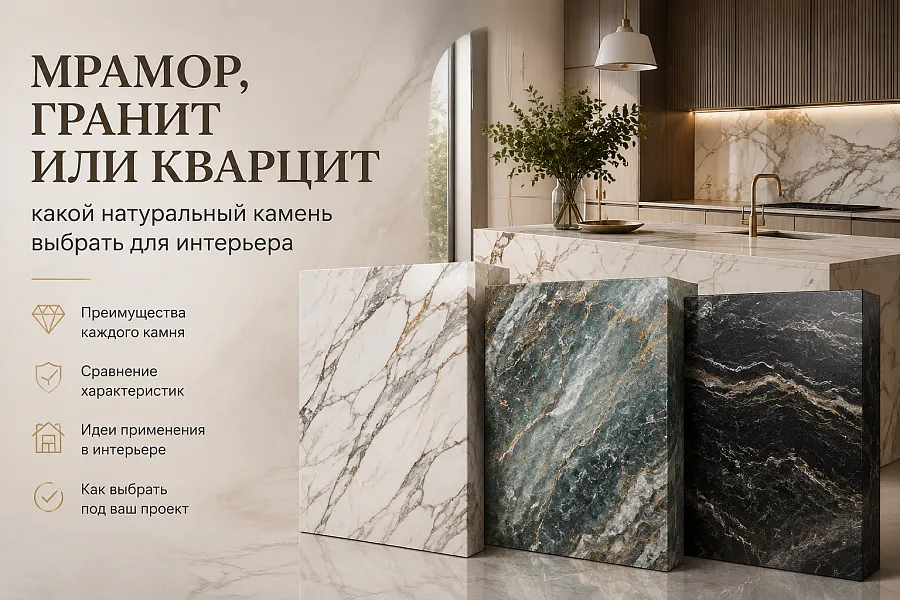 Какой натуральный камень выбрать для интерьера
