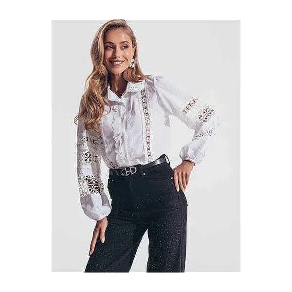 Рубашка Massimo Dutti с кружевом